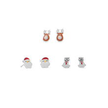Load image into Gallery viewer, Santa, Reindeer and Polar Bear Earring Set