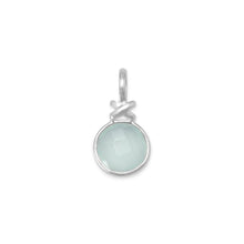 Load image into Gallery viewer, Faceted Sea Green Chalcedony Pendant with &quot;X&quot; Design