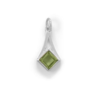 Sterling Silver Faceted Peridot Pendant