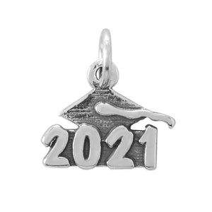 Oxidized "2021" Graduation Charm