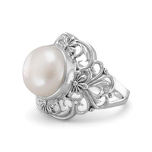 Load image into Gallery viewer, Ornate Cultured Freshwater Pearl Ring