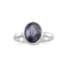 Load image into Gallery viewer, Faceted Labradorite Stackable Ring
