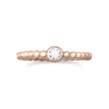 Load image into Gallery viewer, 14 Karat Rose Gold Plated CZ Ring