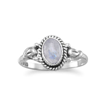 Load image into Gallery viewer, Oxidized Rainbow Moonstone Ring