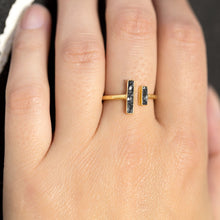 Load image into Gallery viewer, 14 Karat Gold Plated and Diamond Chip Ring