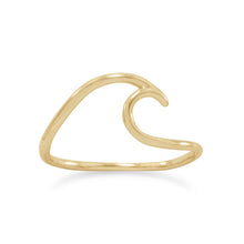 Load image into Gallery viewer, 14 Karat Gold Plated Wave Ring