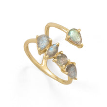 Load image into Gallery viewer, 14 Karat Gold Plated Labradorite Unique Wrap Ring