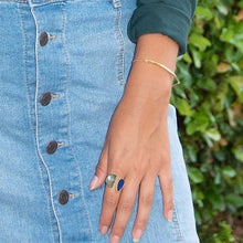 Load image into Gallery viewer, 14 Karat Gold Plated Labradorite and Blue Jade Ring