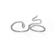 Cargar imagen en el visor de la galería, Charming Snake! Rhodium Plated CZ Wrap Snake Ring