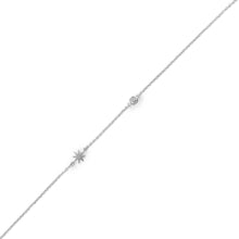 Load image into Gallery viewer, Pedi Perfect! Rhodium Plated Starburst Anklet