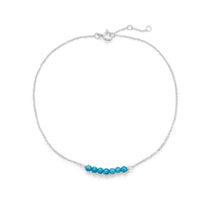 Load image into Gallery viewer, Blue Howlite Bead Bar Anklet