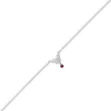 Load image into Gallery viewer, 9.5&quot;+.5&quot; Butterfly Anklet with Purple Crystal Charm