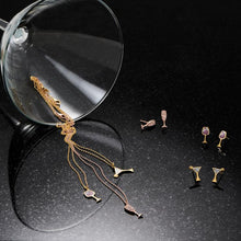 Cargar imagen en el visor de la galería, 14 Karat Rose Gold Plated CZ Champagne Glass Stud Earrings