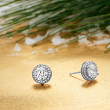 Load image into Gallery viewer, Rhodium Plated Elegant 6.5mm CZ Studs