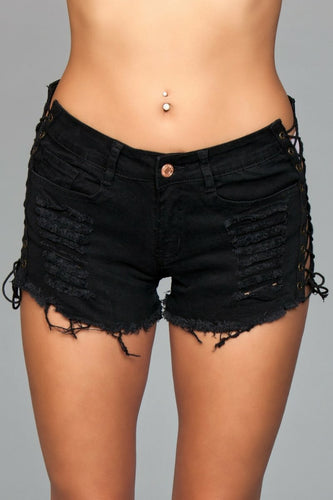 J5BK Looped In Distressed Shorts -