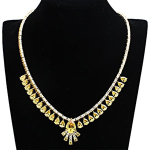 LO2429 - Gold Brass Jewelry Sets with AAA Grade CZ  in Topaz