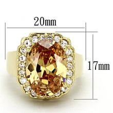 Load image into Gallery viewer, LO2955 - Gold Brass Ring with AAA Grade CZ  in Topaz