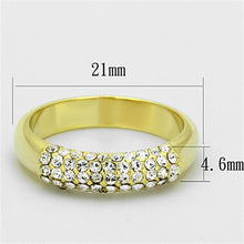 Cargar imagen en el visor de la galería, LO3062 - Gold Brass Ring with Top Grade Crystal  in Clear