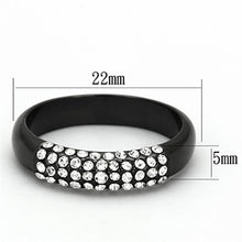 Cargar imagen en el visor de la galería, LO3068 - TIN Cobalt Black Brass Ring with Top Grade Crystal  in Clear