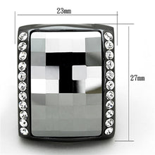 Load image into Gallery viewer, LO3207 - TIN Cobalt Black Brass Ring with Top Grade Crystal  in Black Diamond