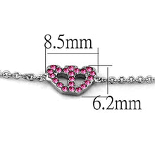 Cargar imagen en el visor de la galería, LO3229 - Rhodium Brass Bracelet with Top Grade Crystal  in Rose