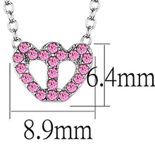 Cargar imagen en el visor de la galería, LO3230 - Rhodium Brass Chain Pendant with Top Grade Crystal  in Rose