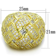Load image into Gallery viewer, LO3353 - Gold Brass Ring with AAA Grade CZ  in Clear