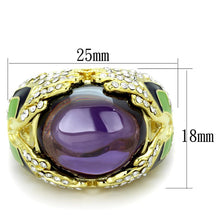 Cargar imagen en el visor de la galería, LO3367 - Gold Brass Ring with AAA Grade CZ  in Amethyst