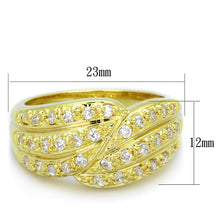 Load image into Gallery viewer, LO3402 - Gold Brass Ring with AAA Grade CZ  in Clear