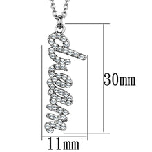 Cargar imagen en el visor de la galería, LO3489 - Rhodium Brass Chain Pendant with Top Grade Crystal  in Clear