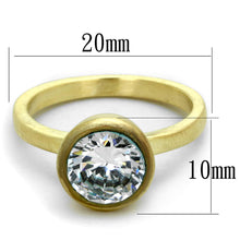 Load image into Gallery viewer, LO3538 - Gold &amp; Brush Brass Ring with AAA Grade CZ  in Clear
