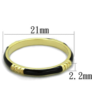 LO3550 - Gold Brass Ring with Epoxy  in Jet