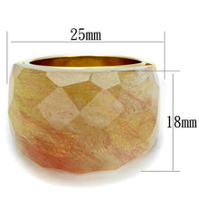 Cargar imagen en el visor de la galería, LO3582 - Gold Brass Ring with Synthetic Synthetic Glass in Light Peach