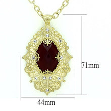 Load image into Gallery viewer, LO3670 - Gold &amp; Brush Brass Chain Pendant with Synthetic Synthetic Glass in Siam