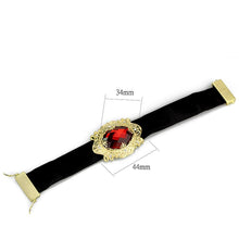 Load image into Gallery viewer, LO3671 - Gold &amp; Brush Brass Bracelet with Synthetic Synthetic Glass in Siam
