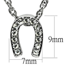 Load image into Gallery viewer, LO3719 - Rhodium Brass Chain Pendant with Top Grade Crystal  in Clear