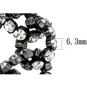 LO3831 - Ruthenium Brass Bracelet with Top Grade Crystal  in Clear