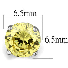 Cargar imagen en el visor de la galería, LO3953 - Rhodium Brass Earrings with AAA Grade CZ  in Citrine Yellow