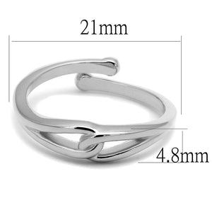 LO3992 - Rhodium Brass Ring with No Stone