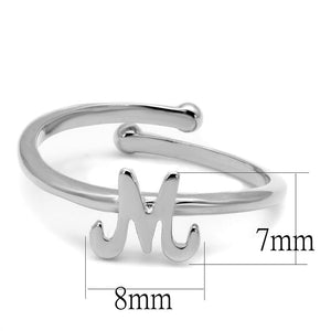 LO3993 - Rhodium Brass Ring with No Stone