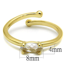 Cargar imagen en el visor de la galería, LO4067 - Flash Gold Brass Ring with AAA Grade CZ  in Clear