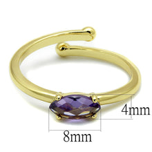 Cargar imagen en el visor de la galería, LO4068 - Flash Gold Brass Ring with AAA Grade CZ  in Amethyst