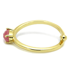 Cargar imagen en el visor de la galería, LO4069 - Flash Gold Brass Ring with Synthetic Cat Eye in Rose