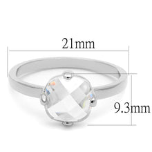 Load image into Gallery viewer, LO4080 - Rhodium Brass Ring with AAA Grade CZ  in Clear