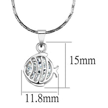 Cargar imagen en el visor de la galería, LO4148 - Rhodium Brass Chain Pendant with AAA Grade CZ  in Clear