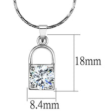 Cargar imagen en el visor de la galería, LO4150 - Rhodium Brass Chain Pendant with AAA Grade CZ  in Clear