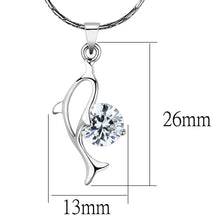 Load image into Gallery viewer, LO4154 - Rhodium Brass Chain Pendant with AAA Grade CZ  in Clear