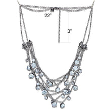 Load image into Gallery viewer, LO4217 - TIN Cobalt Black Brass Necklace with AAA Grade CZ  in Clear