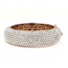 Cargar imagen en el visor de la galería, LO4269 - Rose Gold+e-coating Brass Bangle with Top Grade Crystal  in Clear