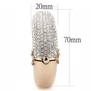 LO4269 - Rose Gold+e-coating Brass Bangle with Top Grade Crystal  in Clear